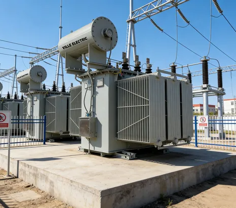 Industrial transformer installation site